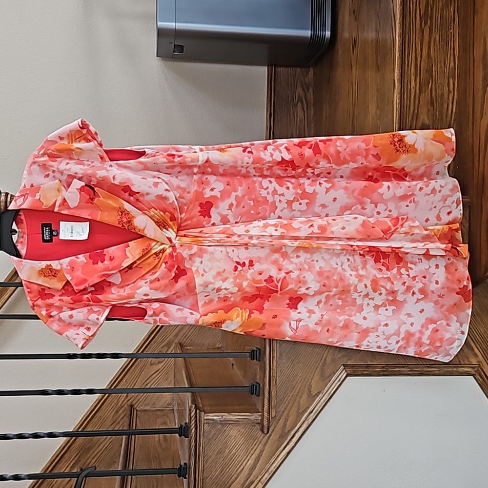 NWT Adrianna Papell Silk Floral Dress